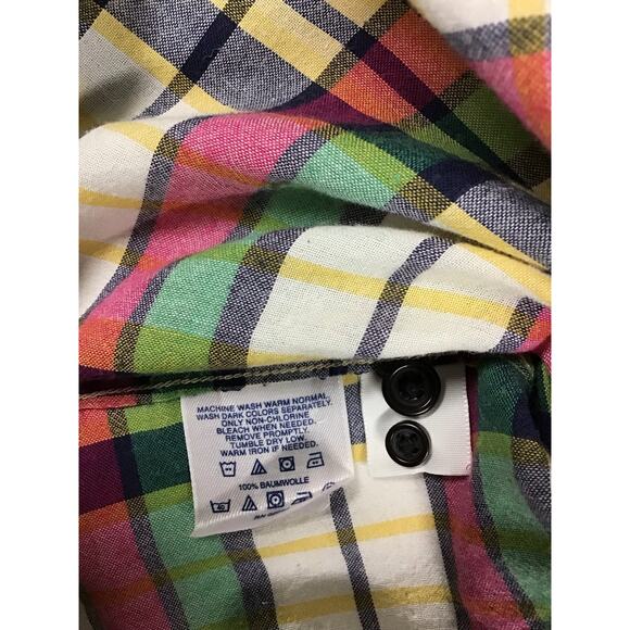 Lands End Multi-Color Plaid Button Up Shirt Men's XL/Tall - Picture 4 of 4